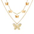 18K Gold-Plated Butterfly Layered Necklace Online Sale