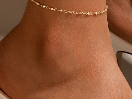 18K Gold-Plated Beaded Chain Anklet Fashion