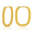 18K Gold-Plated Beaded U-Shaped Huggie Earrings Cheap