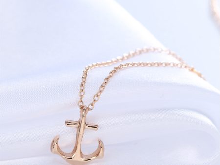 18K Gold-Plated Anchor Pendant Necklace on Sale