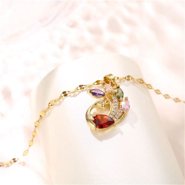 Red Crystal & Clear Cubic Zirconia Phoenix Pendant Necklace Online Hot Sale