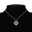 18K Gold-Plated Cross Floral Heart Pendant Necklace For Cheap