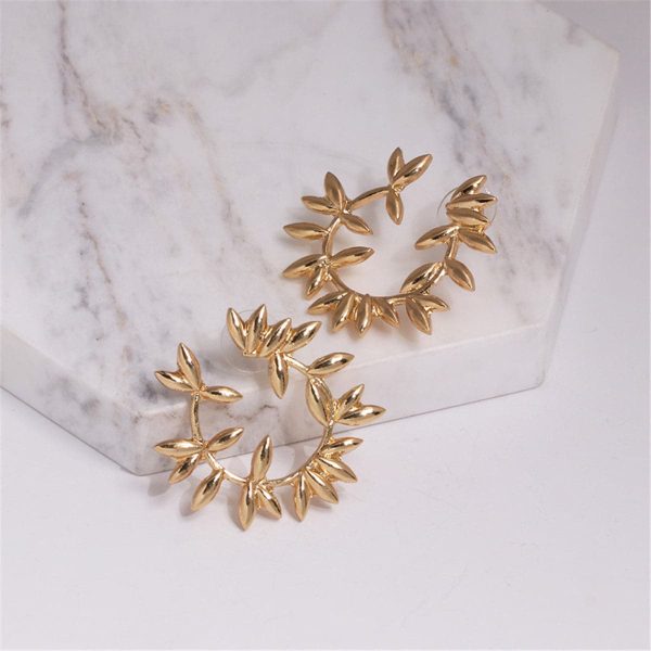 18K Gold-Plated Botany Circle Cluster Stud Earrings Discount