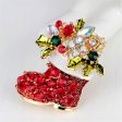 Cubic Zirconia & 18K Gold-Plated Stocking Brooch Supply