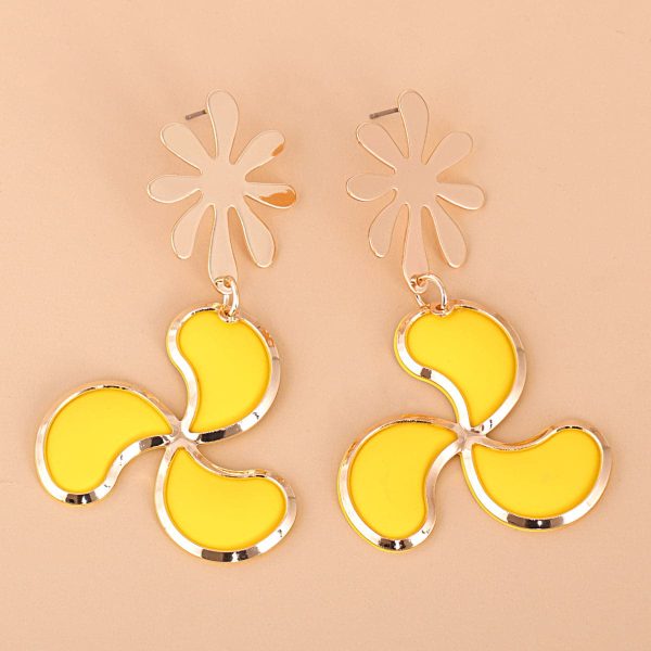 Yellow Enamel & 18K Gold-Plated Leaf Drop Earrings Hot on Sale