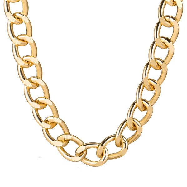 18K Gold-Plated Chunky Curb Chain Necklace Online now