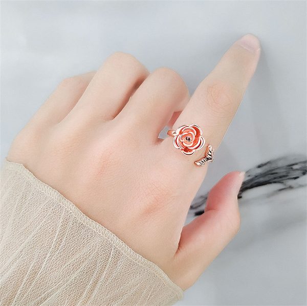 18K Rose Gold-Plated  I Love You Forever  Rose Open Ring Online