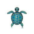 Blue Cubic Zirconia & Enamel 18K Gold-Plated Turtle Brooch Discount