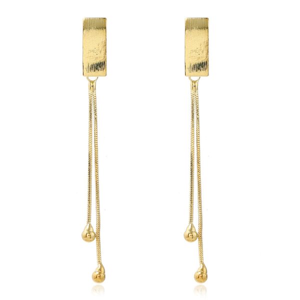 18K Gold-Plated Beaded Tassel Drop Earrings Online Sale