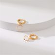 White Crystal & 18K Gold-Plated Round Huggie Earrings Fashion