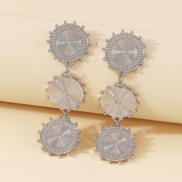 Silver-Plated Vortex Drop Earrings For Discount