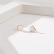 White Enamel & 18K Gold-Plated Heart Stud Earrings Online