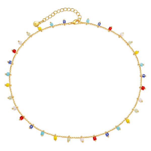 Yellow & Red Crystal & 18K Gold-Plated Necklace Discount