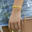 Yellow Polyster & 18K Gold-Plated Eye Beaded Adjustable Bracelet Online Sale