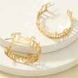 18K Gold-Plated  The Future Female  Open-Hoop Drop Earrings For Cheap