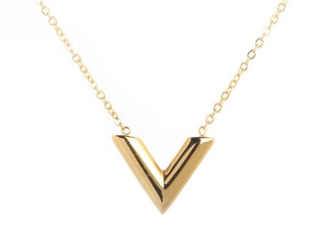 18K Gold-Plated  V  Pendant Necklace Discount