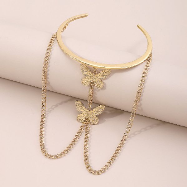 18K Gold-Plated Butterfly Chain Arm Cuff Online Sale