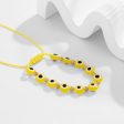 Yellow Polyster & 18K Gold-Plated Eye Beaded Adjustable Bracelet Online Sale