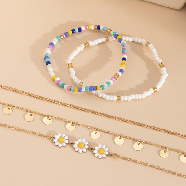 Multicolor Howlite & Enamel 18K Gold-Plated Mum Bracelet Set Online now