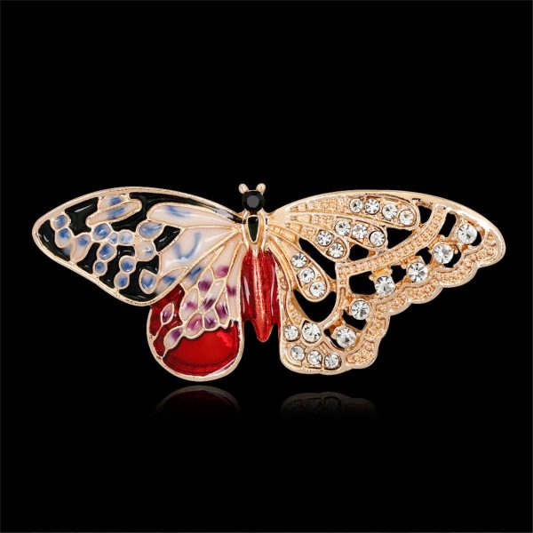 Cubic Zirconia & 18K Gold-Plated Butterfly Brooch Online Sale