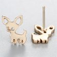 18K Gold-Plated Chihuahua Stud Earrings Online Hot Sale