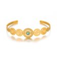 Turquoise & 18K Gold-Plated Floral Plate Cuff Online Sale