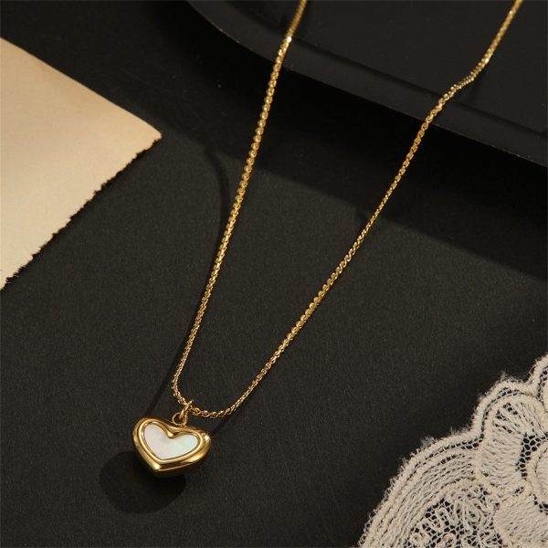 Shell & 18K Gold-Plated Heart Pendant Necklace Supply