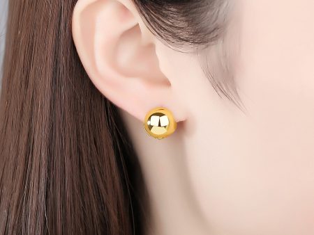 18K Gold-Plated Ball Huggie Earrings Cheap