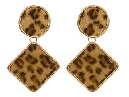 Yellow Gabardine & 18K Gold-Plated Leopard Print Drop Earrings on Sale