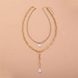 Pearl & 18K Gold-Plated Necklace Set For Cheap