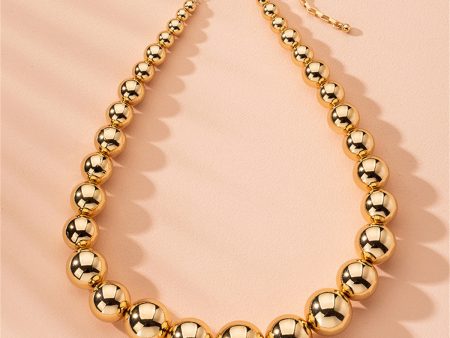 18K Gold-Plated Bead Statement Necklace For Sale