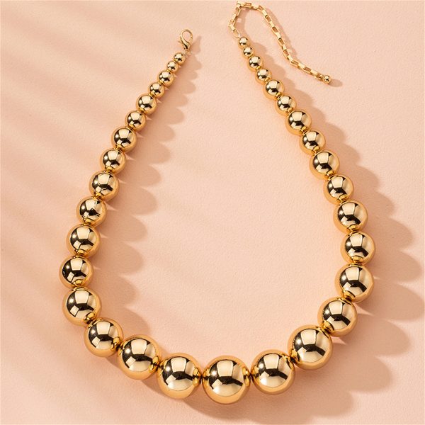 18K Gold-Plated Bead Statement Necklace For Sale