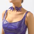 Purple Polystyrene & Silver-Plated Bat Wing Heart Choker Necklace For Discount