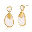 White Enamel & 18K Gold-Plated Irregular Oval Drop Earring For Discount