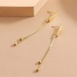 18K Gold-Plated Beaded Tassel Drop Earrings Online Sale