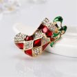 Cubic Zirconia & 18K Gold-Plated Harlequin Stocking Brooch Sale