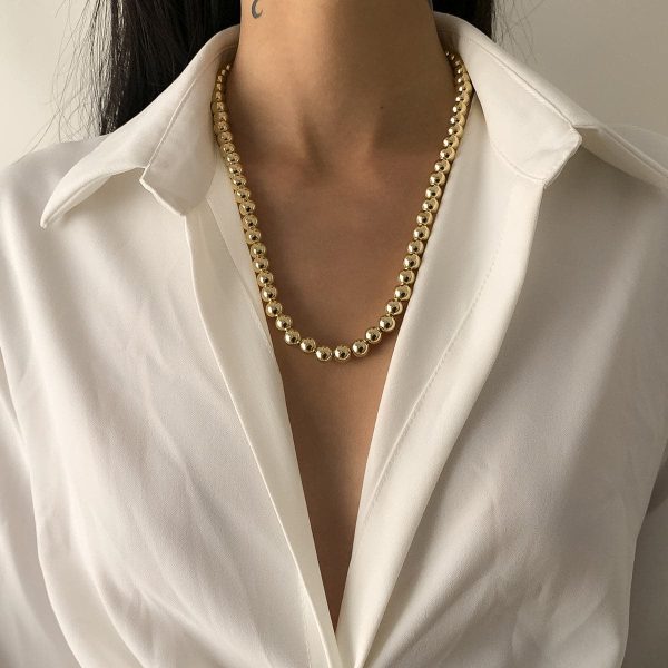 18K Gold-Plated Bead Chain Necklace Sale