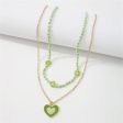 Green Howlite & Enamel 18K Gold-Plated Mum Chain Heart Pendant Necklace Set Hot on Sale