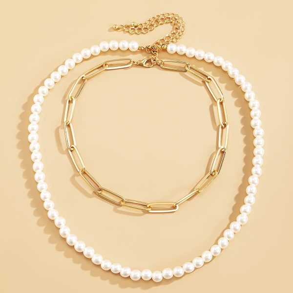 Pearl & 18K Gold-Plated Choker Necklace Set Online now