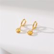 Yellow Crystal & 18K Gold-Plated Round Huggie Earrings For Sale