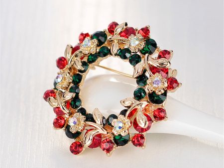 Cubic Zirconia & 18K Gold-Plated Wreath Brooch Online Sale