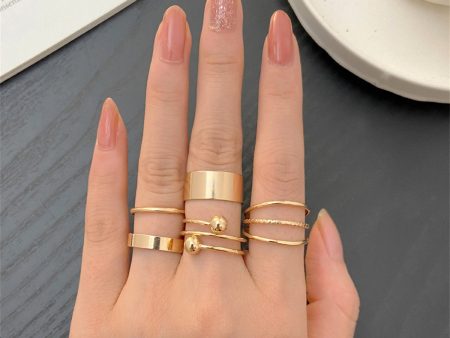 18K Gold-Plated Bypass & Layered Ring Set Fashion