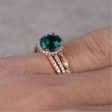 Green Crystal & Cubic Zirconia Ring Set For Discount