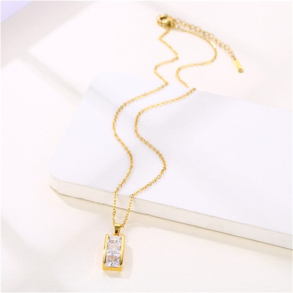 Crystal & 18K Gold-Plated Bar Pendant Necklace Discount