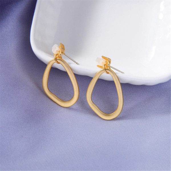 Resin & 18K Gold-Plated Open Abstract Shape Drop Earrings Supply