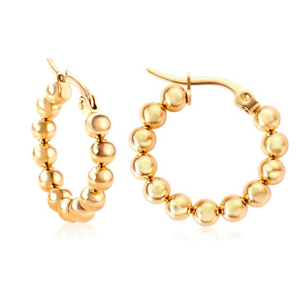 18K Gold-Plated Bead Hoop Earring Online