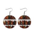 Red & Yellow Bookcase Round Drop Earrings Hot on Sale