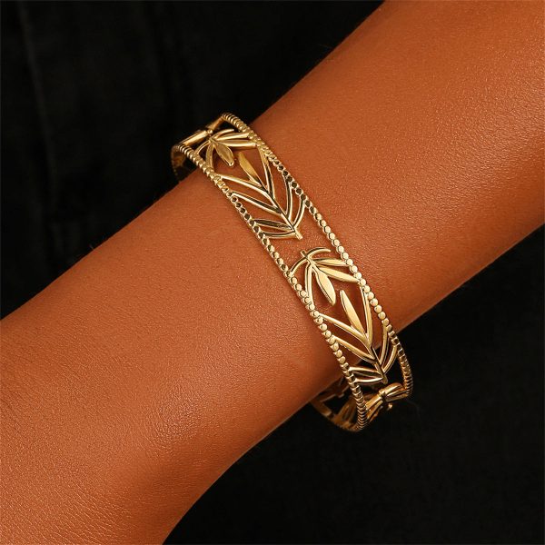 18K Gold-Plated Botanical Cuff Hot on Sale