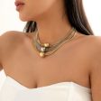 Two-Tone Ball Layered Collar Necklace Hot on Sale