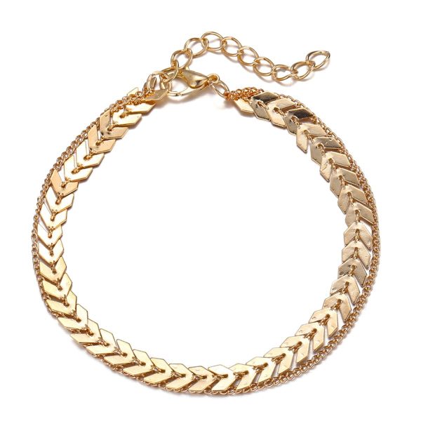 18K Gold-Plated Chain Layer Anklet Discount